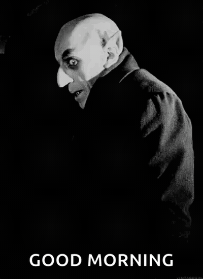Black And White Vampire Saying Good Morning GIF