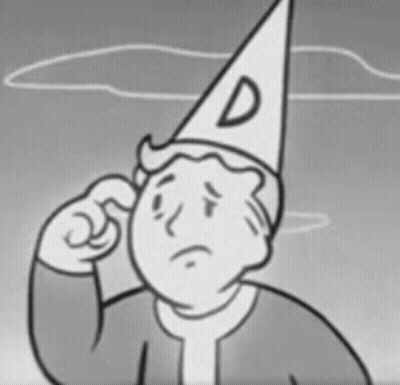 Black And White Vault Boy With Hat Letter D GIF