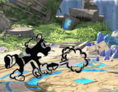 Black And White Video Game Cartoon Character GIF