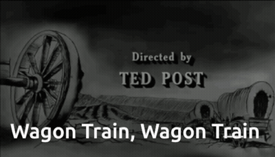 Black And White Wagon Train GIF