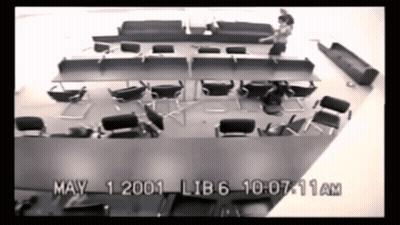 Black And White Waiting Room Photo GIF