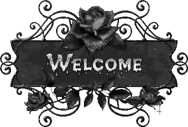 Black And White Welcome Sign With Black Rose Sticker