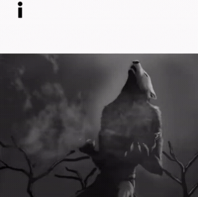 Black And White Werewolf With I GIF