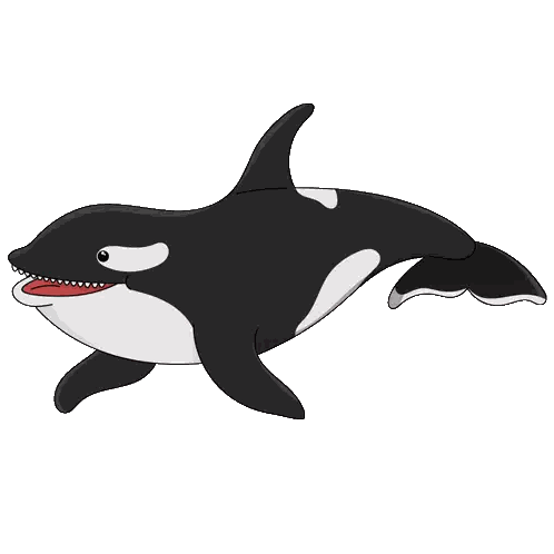 Black And White Whale With Tongue Out Sticker