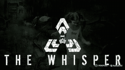Black And White Whisper Poster Man In Gas Mask GIF