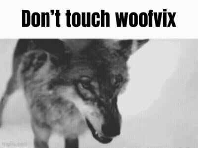 Black And White Wolf Don't Touch Woofvix GIF