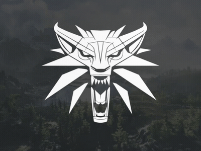 Black And White Wolf Head With Sharp Teeth GIF