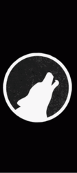 Black And White Wolf Howling Animated Logo GIF 