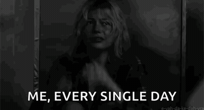 Black And White Woman Covering Face Me Every Single Day GIF