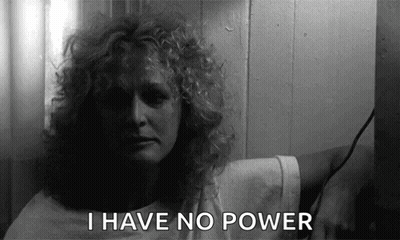 Black And White Woman Curly Hair Holding Towel Saying I Have No Power GIF