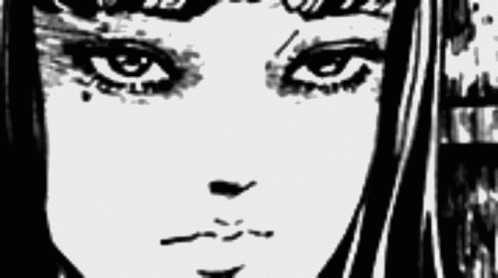 Black And White Woman Face Long Black Hair GIF