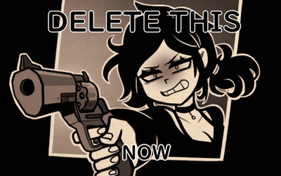 Black And White Woman Holding Gun Delete This Now GIF