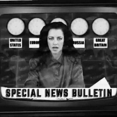 Black And White Woman Holding Special News Bulletin GIF