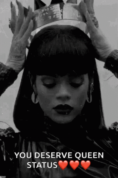 Black And White Woman In Crown You Deserve Queen Status GIF