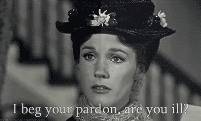 Black And White Woman In Hat Saying I Beg Your Pardon Are You Ill GIF