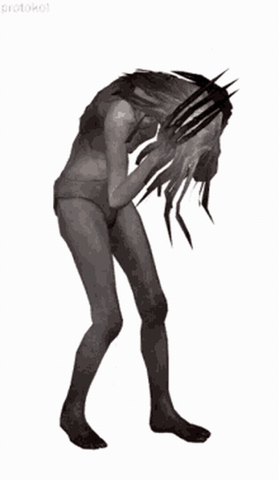 Black And White Woman In Underwear Covering Face GIF