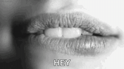 Black And White Woman Lips Saying Hey GIF
