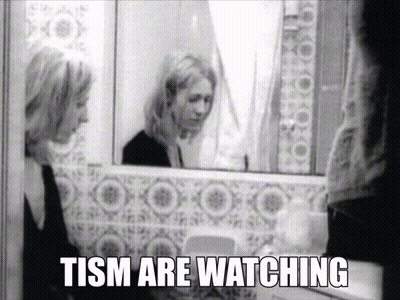 Black And White Woman Looking In Mirror Tism Are Watching GIF