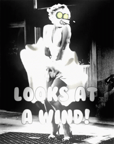 Black And White Woman Looks At Wind GIF