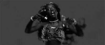 Black And White Woman Mouth Open Choker GIF
