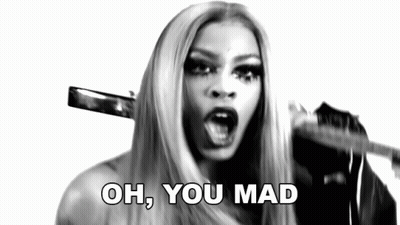 Black And White Woman Mouth Open Oh You Mad GIF