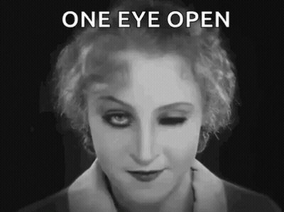 Black And White Woman One Eye Open GIF