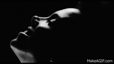 Black And White Woman Open Mouth Dark Room GIF