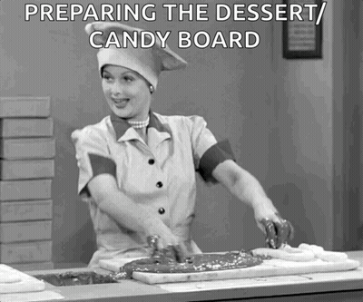 Black And White Woman Preparing Dessert Candy Board GIF