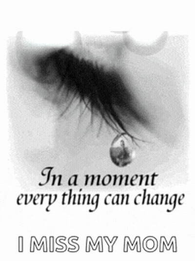 Black And White Woman's Eye With Tear And Quote GIF