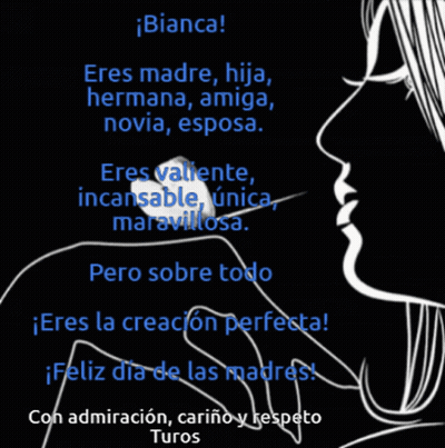 Black And White Woman's Face With Spanish Writing GIF