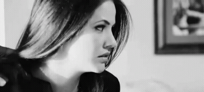 Black And White Woman's Face GIF