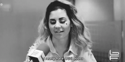 Black And White Woman Saying I Really Hate Ugg Boots GIF