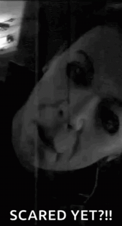 Black And White Woman Scary Face Scared Yet GIF