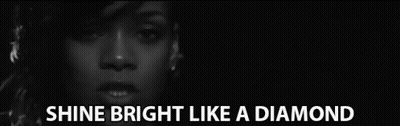 Black And White Woman Shine Bright Like A Diamond GIF