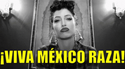 Black And White Woman Viva Mexico Raza GIF