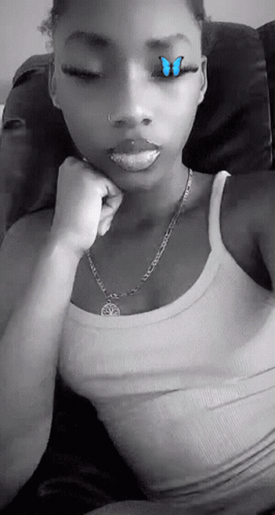 Black And White Woman With Butterfly On Eye GIF