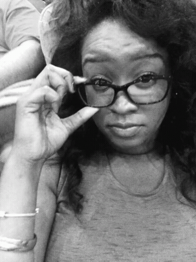 Black And White Woman With Glasses GIF