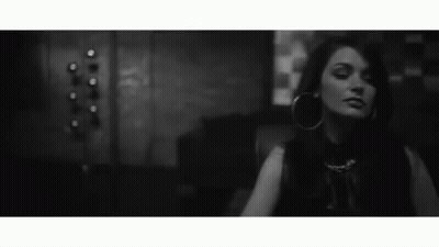 Black And White Woman With Hoop Earrings GIF