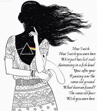 Black And White Woman With Rainbow Hair GIF