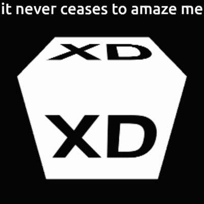 Black And White XD Cube Saying It Never Ceases To Amaze Me GIF