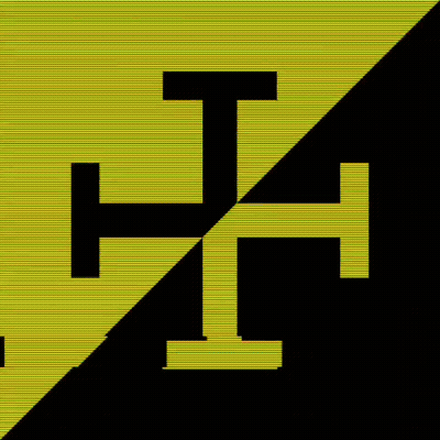 Black And Yellow Cross On Background GIF