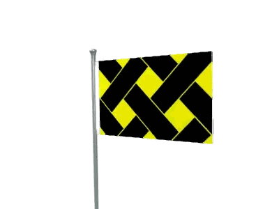 Black And Yellow Flag Flying Sticker