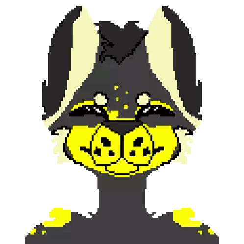 Black And Yellow Pixel Art Cat Sticker