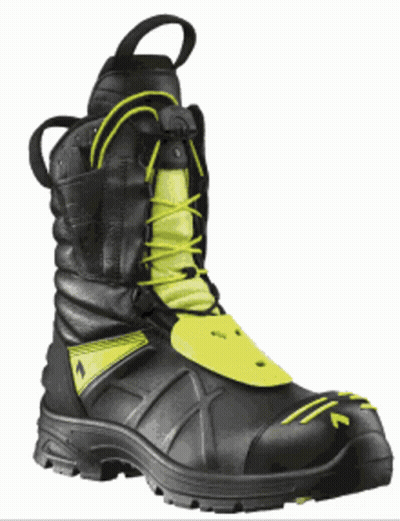 Black And Yellow Safety Boots With Yellow Tag GIF