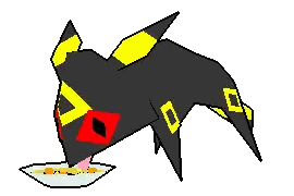 Black And Yellow Shark Eating Food Sticker