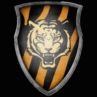 Black And Yellow Shield With Tiger Head GIF