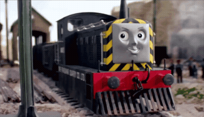 Black And Yellow Train With Cargo GIF