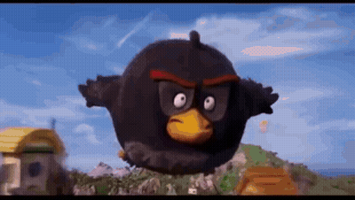 Black Angry Bird Flying GIF
