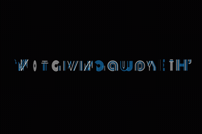 Black Background Blue Letters Not Giving A Qua Yet GIF