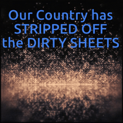 Black Background Blue Text Our Country Stripped Off Dirty Sheets GIF